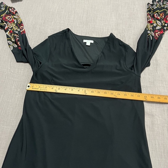 C Established 1946 Bell sleeve floral Black dress size small holiday party retro - Picture 7 of 7